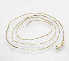 22" Venetian Square Box Chain Necklace Lobster Lock Real Solid 10K Yellow Gold