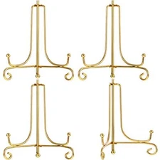 4 Pack Iron Display Easel Stand Plate Holder Photo Display Stand for Home Office