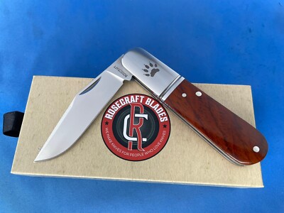 RoseCraft Blades RCT020 Otter Creek Barlow Knife Yellow Sandalwood D2 Blade
