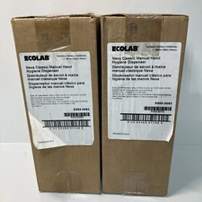 Pair Of Eco-Lab Nexa Classic Manual Hand Hygiene Dispenser  9202-3093 White