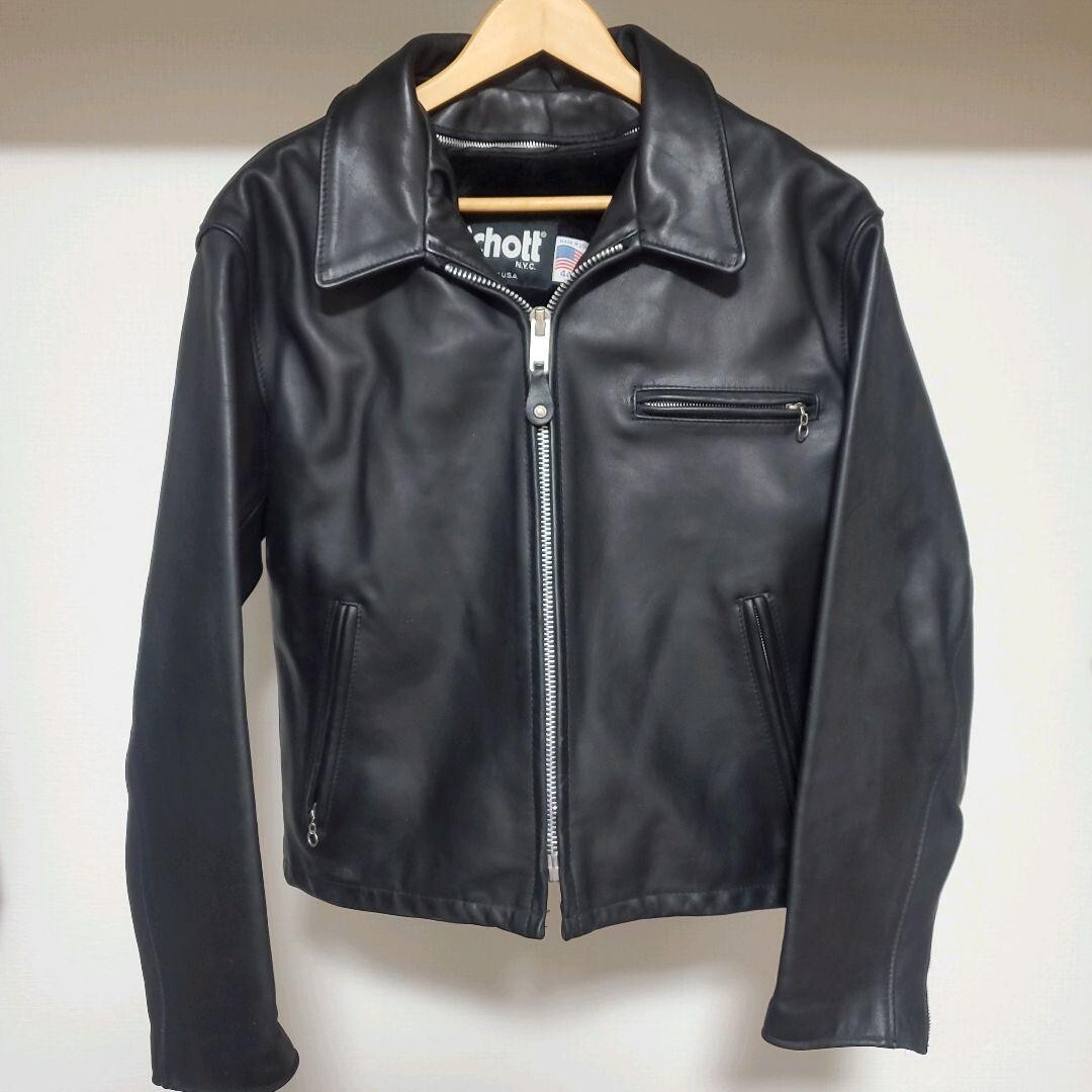 Schott 642 Single Riders Jacket Size 44 Black Leather | eBay Schott 642 Single Riders Jacket Size 44 Black Leather | eBay