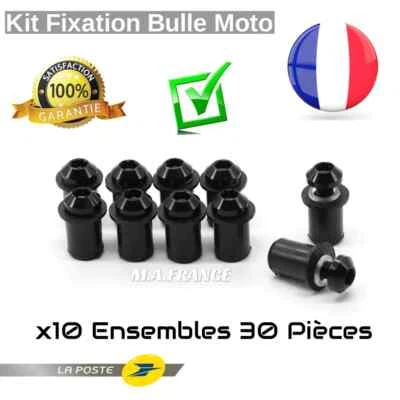 x10 Vis Fixation Bulle Moto Universel Carénage Yamaha Kawasaki Suzuki Honda Etc - Photo 1/4
