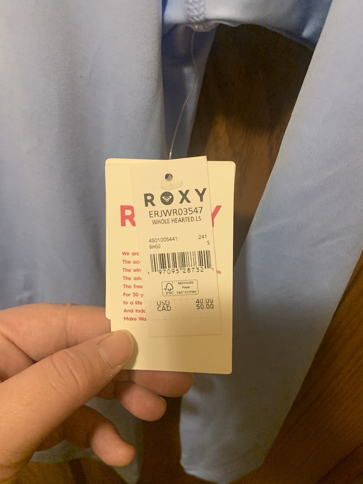 Roxy Women's Rash Guard Whole Hearted Long Sleeve Sun/Swim Shirt Opal L