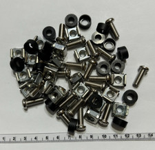 20 Pair Lot - M6 Cage Nuts and M6 X 16mm Screws w/nylon washers 10mm head