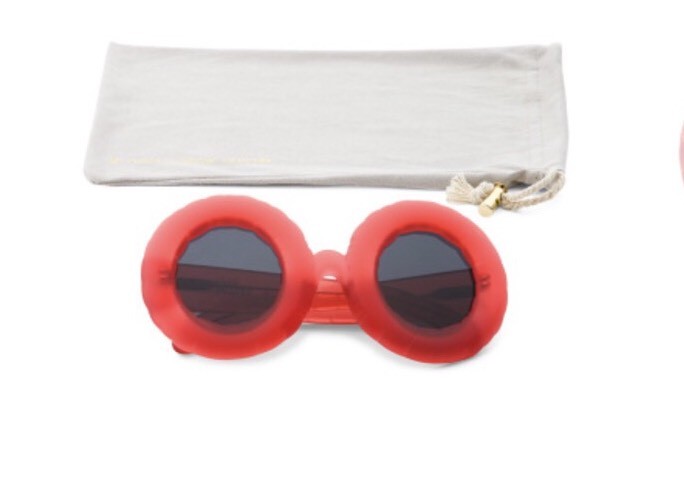 JEREMY SCOTT LINDA FARROW ROUND JS POOL TANGERINE RED SUNGLASSES