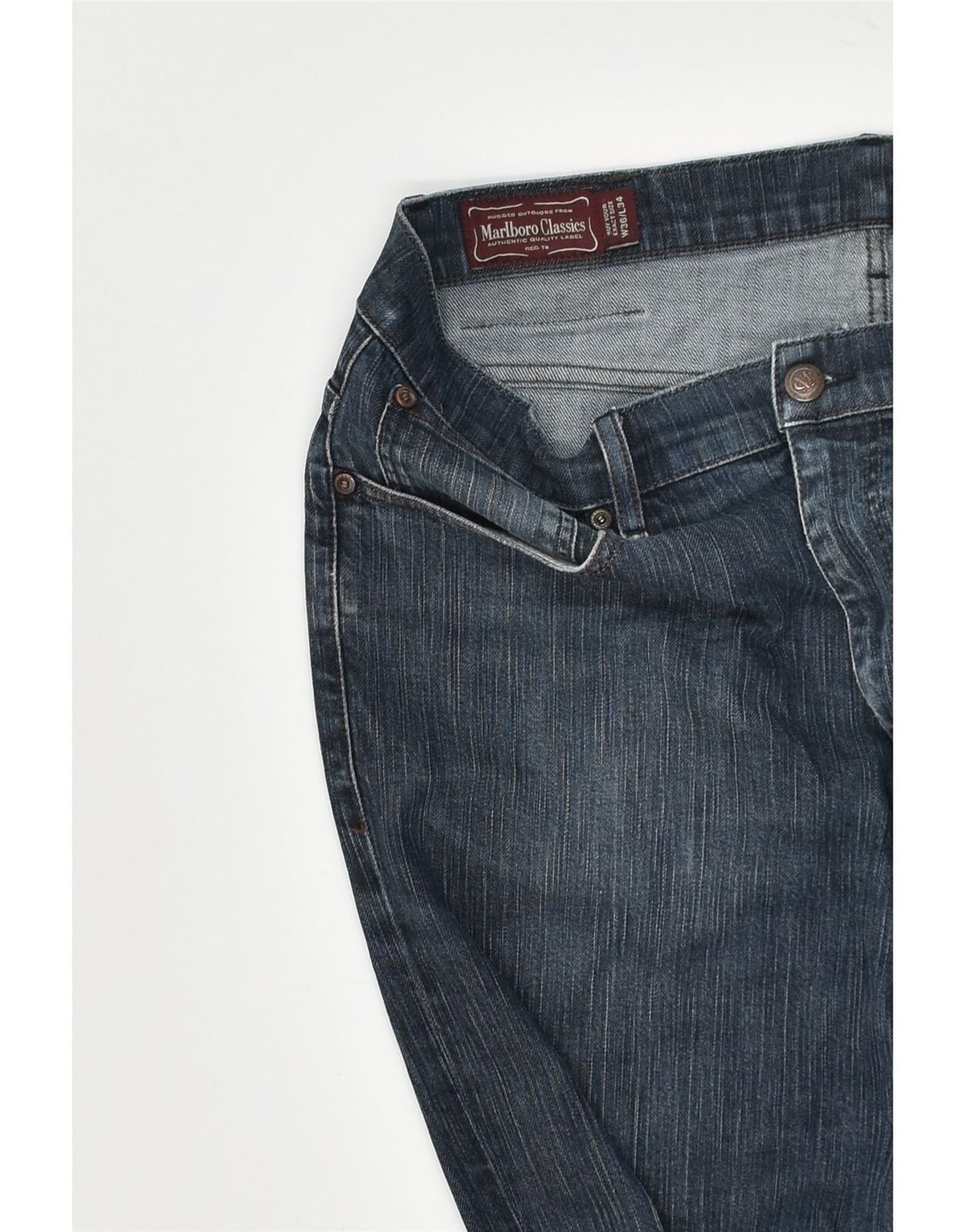MARLBORO CLASSICS Mens Straight Jeans W36 L28 Nav… - image 3