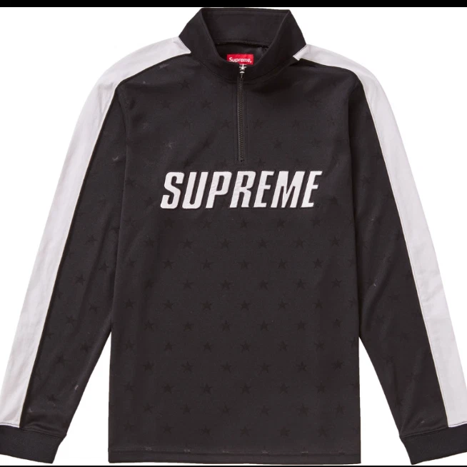 Pull demi zip Supreme Track noir blanc X Large XL 3M étoiles neuf dans son sac