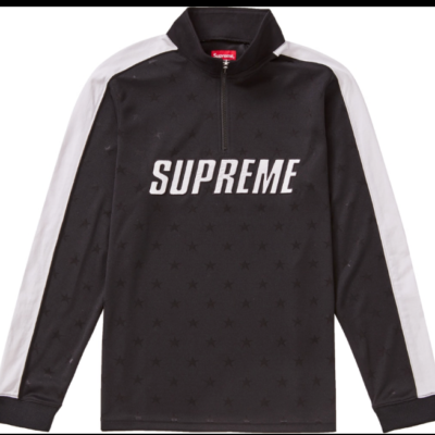 New in Bag Supreme Track Half Zip Pullover Black White X-Large XL 
