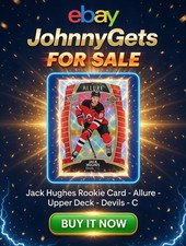 2019-20 Upper Deck Jack Hughes #100 Allure Rookie Red Rainbow RC Die Cut GradeMe