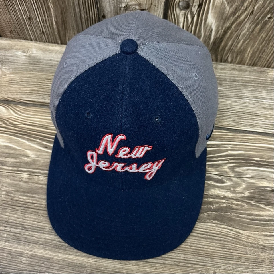 Nike New Jersey Nets NBA Basketball Wool Script Hat Cap Blue Fitted Size 7 1/2 - Image 2 of 4