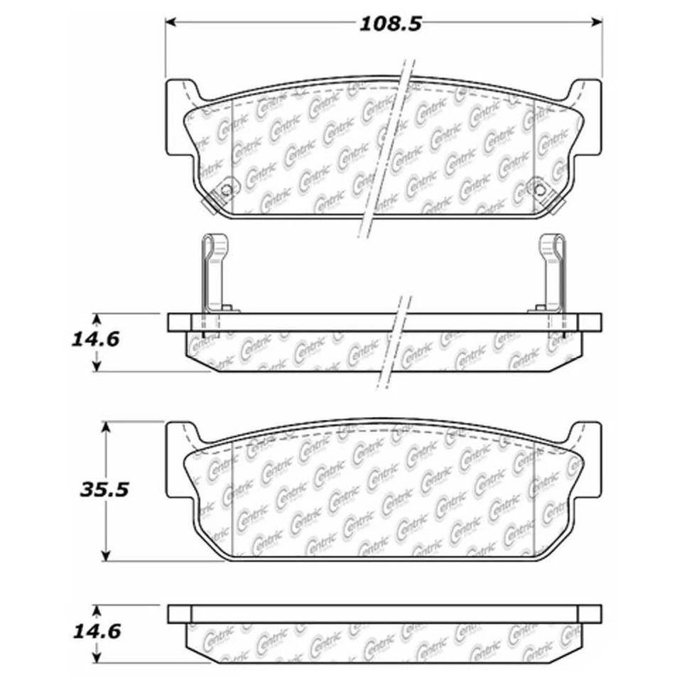 后盘式制动垫套装盘式制动转子适合 1997 - 2001 年 INFINITI Q45 — 第 3/4 张图片