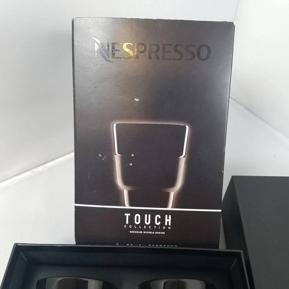 Tazas de café espresso Nespresso Touch cerámica negra con empuñadura de silicona nuevas Foto 4 de 4