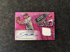 Jackson Holliday 2025 Topps Pristine Popular Demand Auto Relic GU Pink 15/15