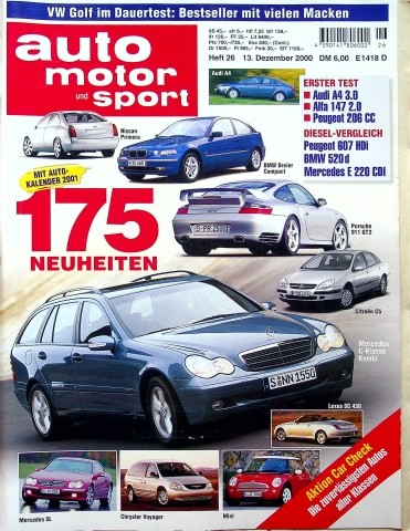 3) Auto Motor und Sport 26/2000 - Nissan Pathfinder 3.5 - Audi A4 3.0 Multitron