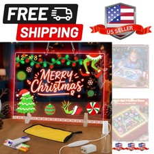 Lumiboard Led Drawing Board with 7 Colors,12"X8" Acrylic Dry Erase Board with...