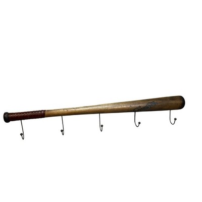 Pottery Barn Kids Grand Slam Baseball Bat Hook Coat Backpack Wood Man Cave Decor