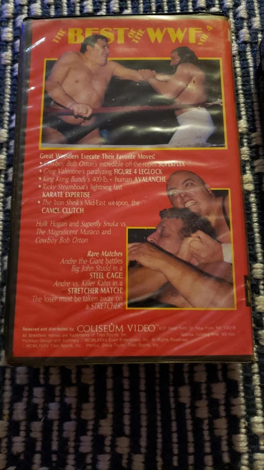 wwf THE BEST OF WWF VOL. 4 vhs COLISEUM VIDEO wrestling HULK, ANDRE,PIPER,SNUKA - Imagem 2 de 2