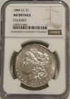 1884 CC Morgan Silver Dollar NGC AU Details