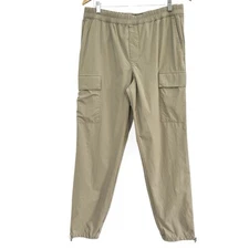 Banana Republic Ripstop Cargo Pants Mens Medium Elastic Waist Drawstring Khaki