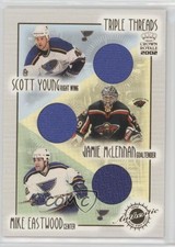 2001-02 Pacific Crown Royale Triple Threads Scott Young Mike Eastwood #18 6kn