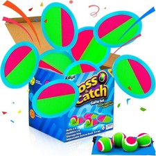 Outdoor Toss and Catch Ball Set - 8 Paddles  4 Balls for Family Fun