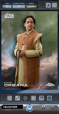 Topps Digital Star Wars Card Trader Legendary Kayo Organa Kashyyk Green 99cc!