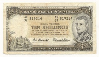 Australia 10 Shillings Matthew Flinders / Reserve R. 17 Prefix AG 37 F