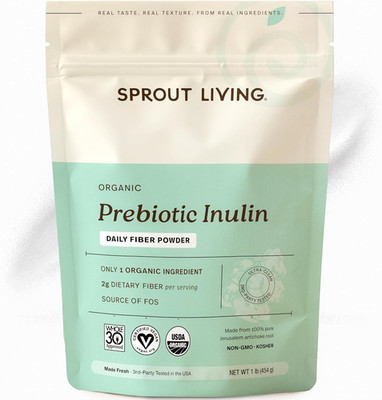 Organic Inulin with FOS Prebiotic Powder, Soluble Fiber for Leaky Gut, Bloating,