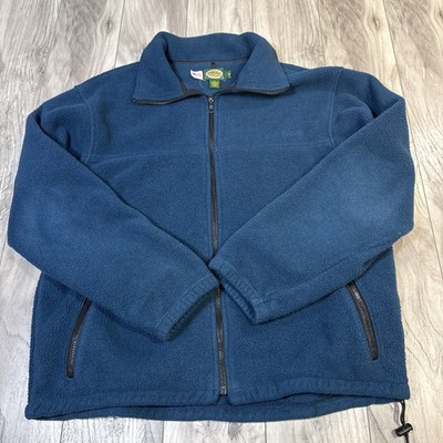 Cabela s Polartec 90s Vintage USA made Forest Green Fleece Zip Jacket Large