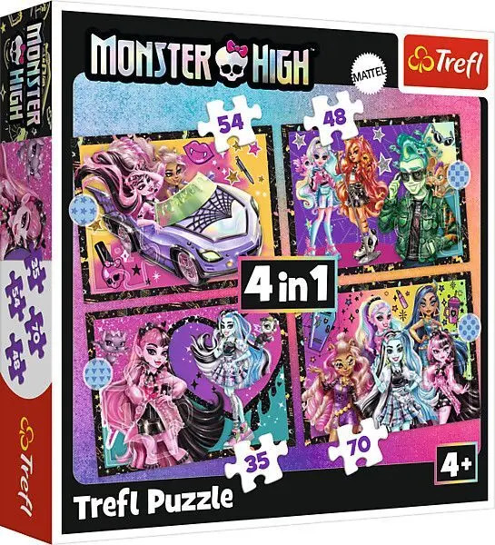 4 in 1 Puzzle - Monster High | Spiel | In Kartonage | 34655 | 2024 | Trefl - Bild 3