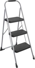 Cosco 11408PBL1E Three Step Big Step Folding Step Stool with Rubber Hand Grip, G