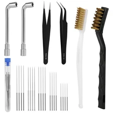 3D Printer Nozzle Care Package: Includes 20 Pins, 2 Brushes, Wrenches &5996