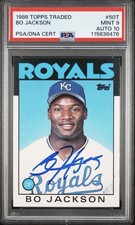 1986 TOPPS TRADED #50T BO JACKSON RC PSA 9 DNA AUTO 10