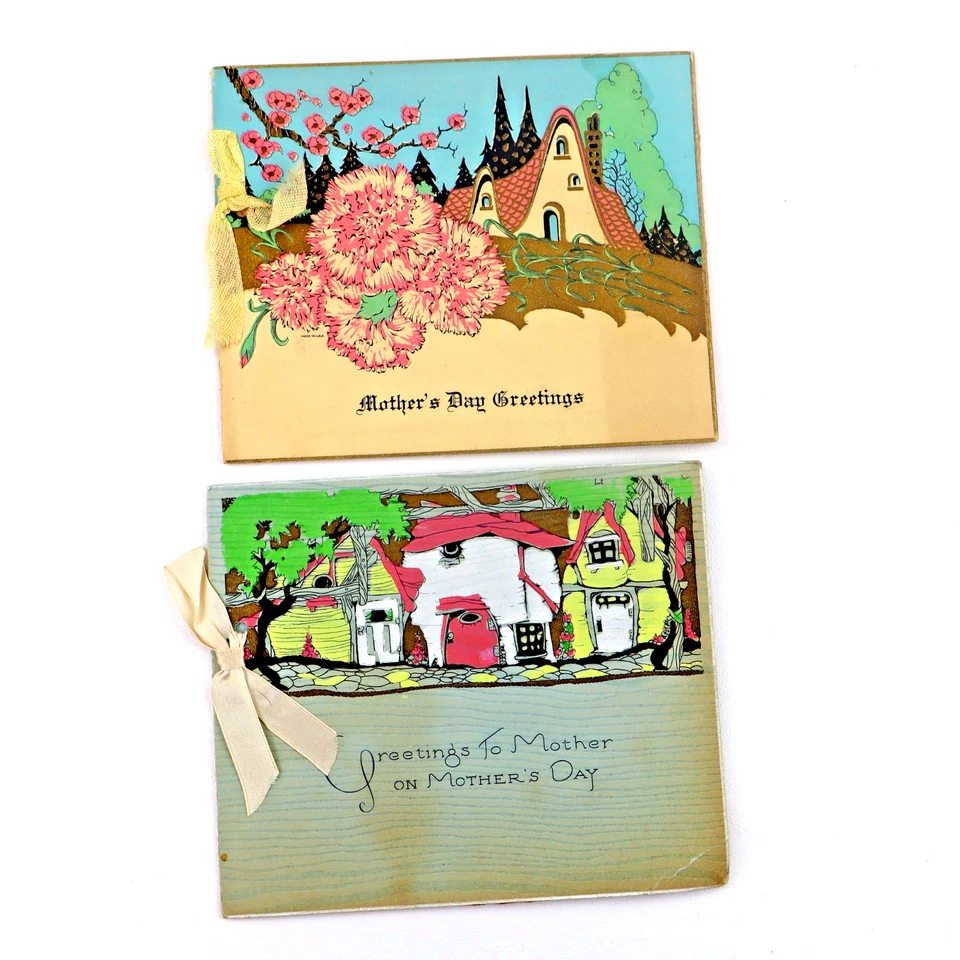 Lote de 38 tarjetas de felicitación vintage años 30-50 Navidad día de la madre día B San Valentín Foto 3 de 4