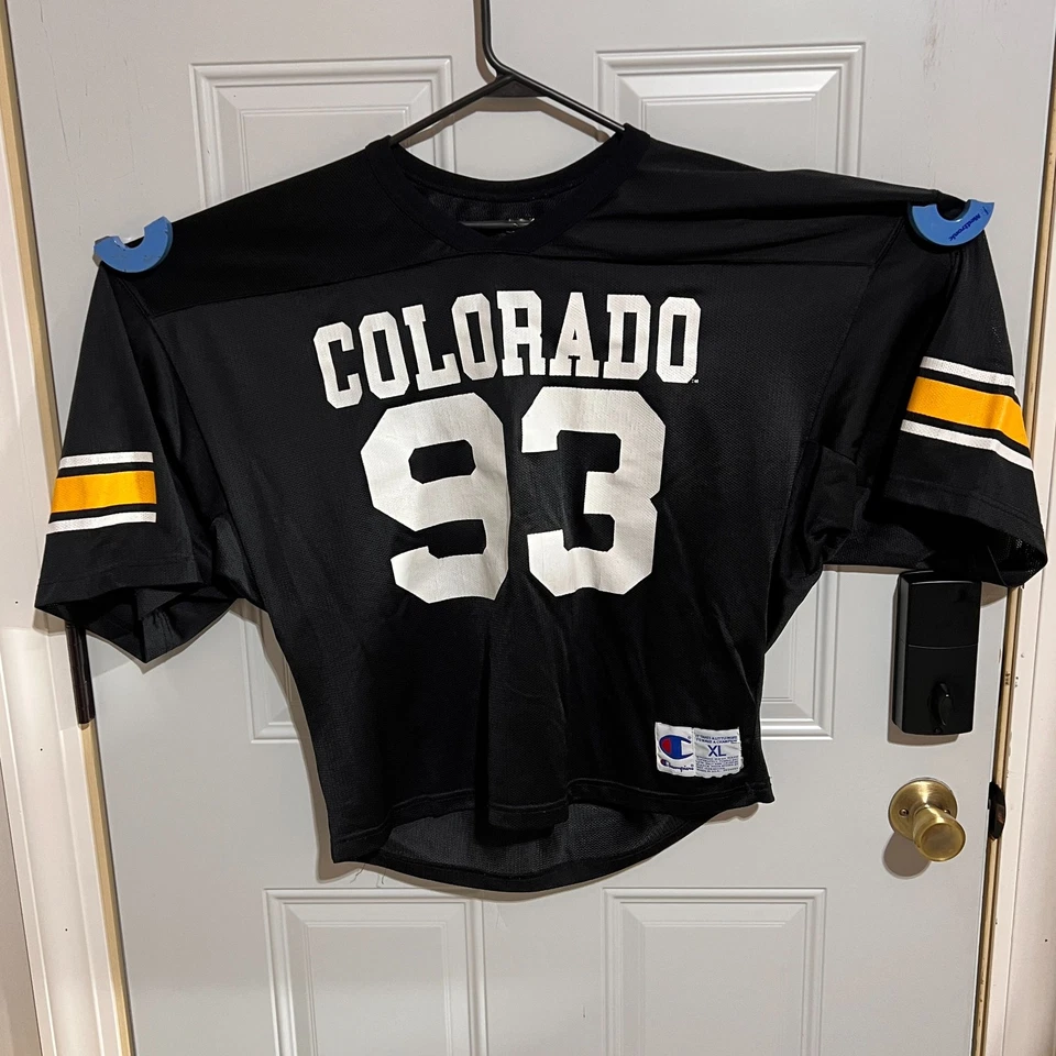 Camiseta de fútbol americano vintage Champion Colorado Buffs CU #93-TALLA XL Darius Holland EE. UU. Foto 2 de 4