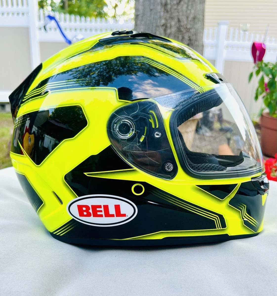 bell motorcycle helmet philippines Bell Vortex Manifest Full Face Helmet/Lime Green & Black/Clear Visor/Size  Large