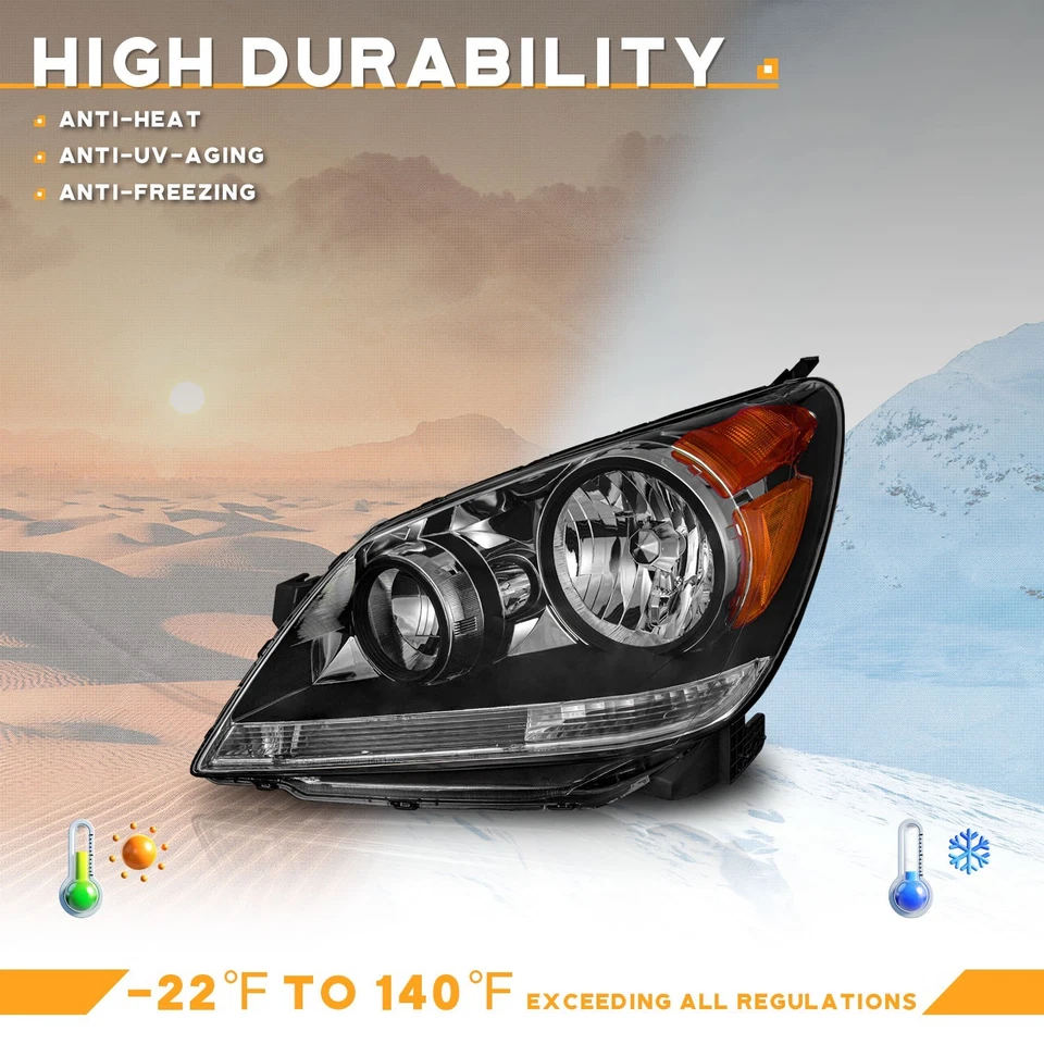 Pair Headlights For 2005-2007 Honda Odyssey Black Headlamp, w/o Bulbs Foto 4 de 4