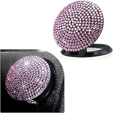 Car Start Stop Button Cover, Anti-Scratch Bling Push Start Button Ignition Pink