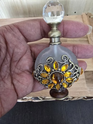 Set Of 3 Vintage Alice Aliya Refillable Perfume Bottle Embrossed Decor Screw Cap - Afbeelding 11 van 15