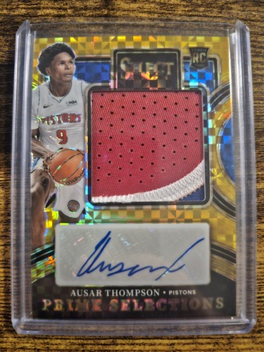 2023-24 Panini Select AUSAR THOMPSON RPA Gold Rookie Patch Auto PISTONS 2/10