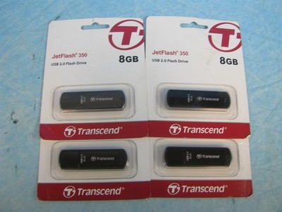 Bundle of 4 Transcend 8gb JetFlash 350 USB 2.0 Flash Drive - NEW - FREE SHIPPING
