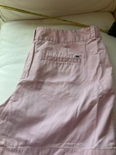 Vineyard Vines Women's Pink Cotton Shorts Size 16 Belt Loops Preppy Coastal