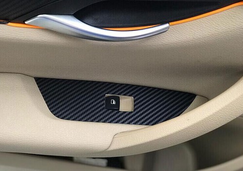 For BMW X1 E84 2012-2015 Carbon Fiber Sticker Window Lock Lift Panel Trim Frame - Picture 2 of 6