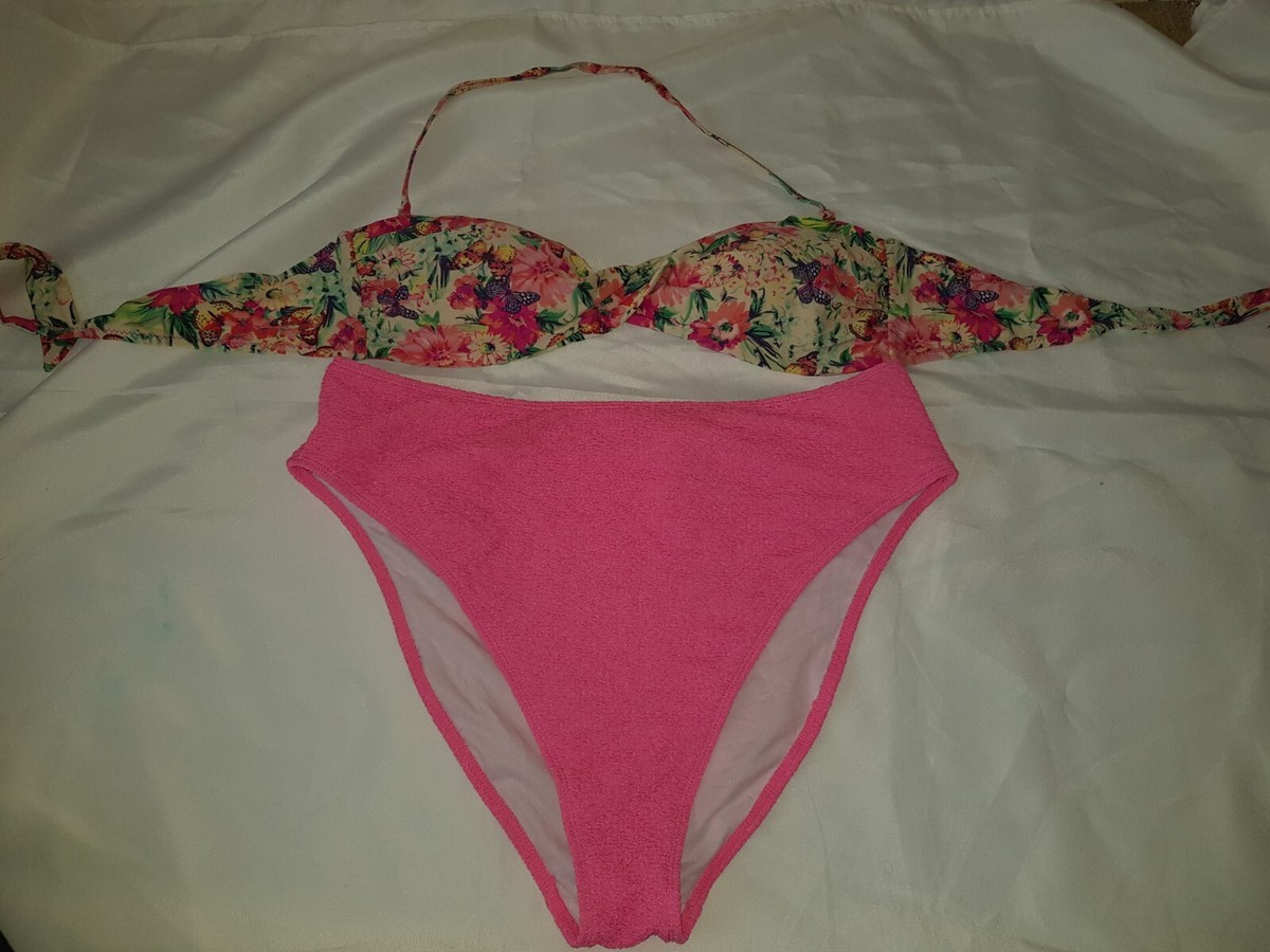 🎀 Gorgeous BOOHOO halterneck bikini top bottom set Size 16 18