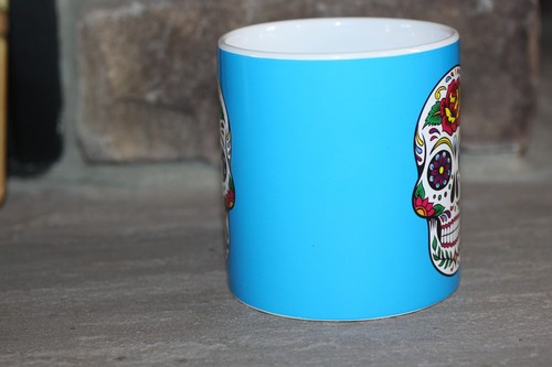 BLAUE ZUCKERSCHÄDEL TAG DES TOTEN RIESEN 20 OZ KAFFEETASSE TASSE NEU 2-SEITIGER DRUCK - Bild 3 von 7
