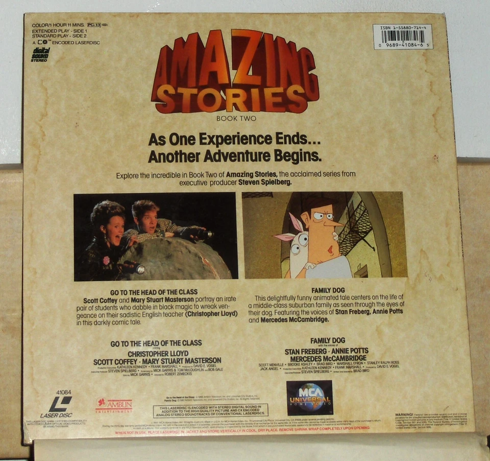 Amazing Stories - Book Two - Steven Spielberg - 1991 MCA Universal Laserdisc LD Foto 2 de 2