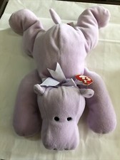 Vintage 1996 Ty Pillow Pal Tubby the Hippo Rare Plush Stuffed Beanie Baby