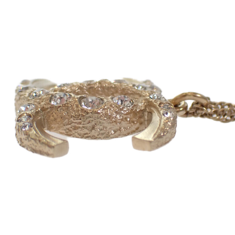 CHANEL Coco Mark Necklace A99269 Metal Crystal Rhinestone
