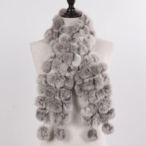 Fashion Winter Warm Genuine Rabbit Farm Fur Scarf Women Muffler Scarves 12cm New - Bild 2 von 13