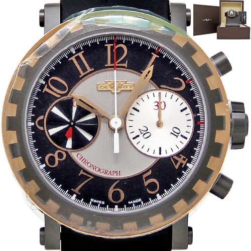 DeWitt Academia AC.6005.53A.M003 Titanium / Gold Rubber B/P/Factory Warranty#DW1